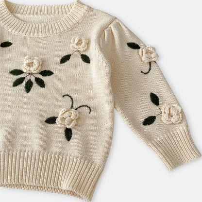 Adeline Rose Cotton Knit Sweater (3m-3yrs)