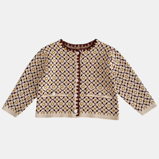 Agnes Vintage Knit Cardigan - Camel (3m-3yrs)