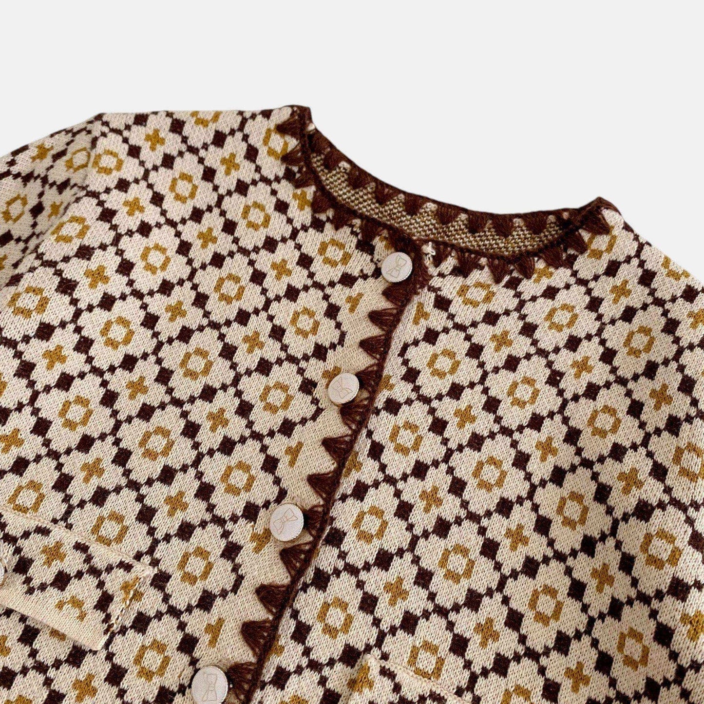 Agnes Vintage Knit Cardigan - Camel (3m-3yrs)