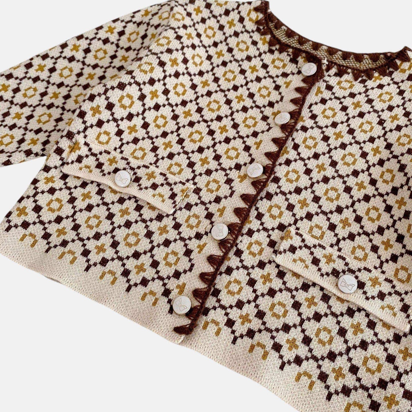 Agnes Vintage Knit Cardigan - Camel (3m-3yrs)