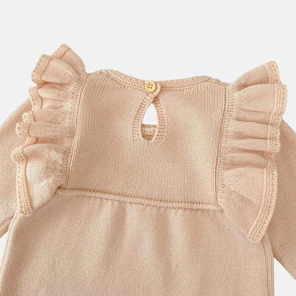 Aida Ruffle Knit Romper - Blush (3m-24m)