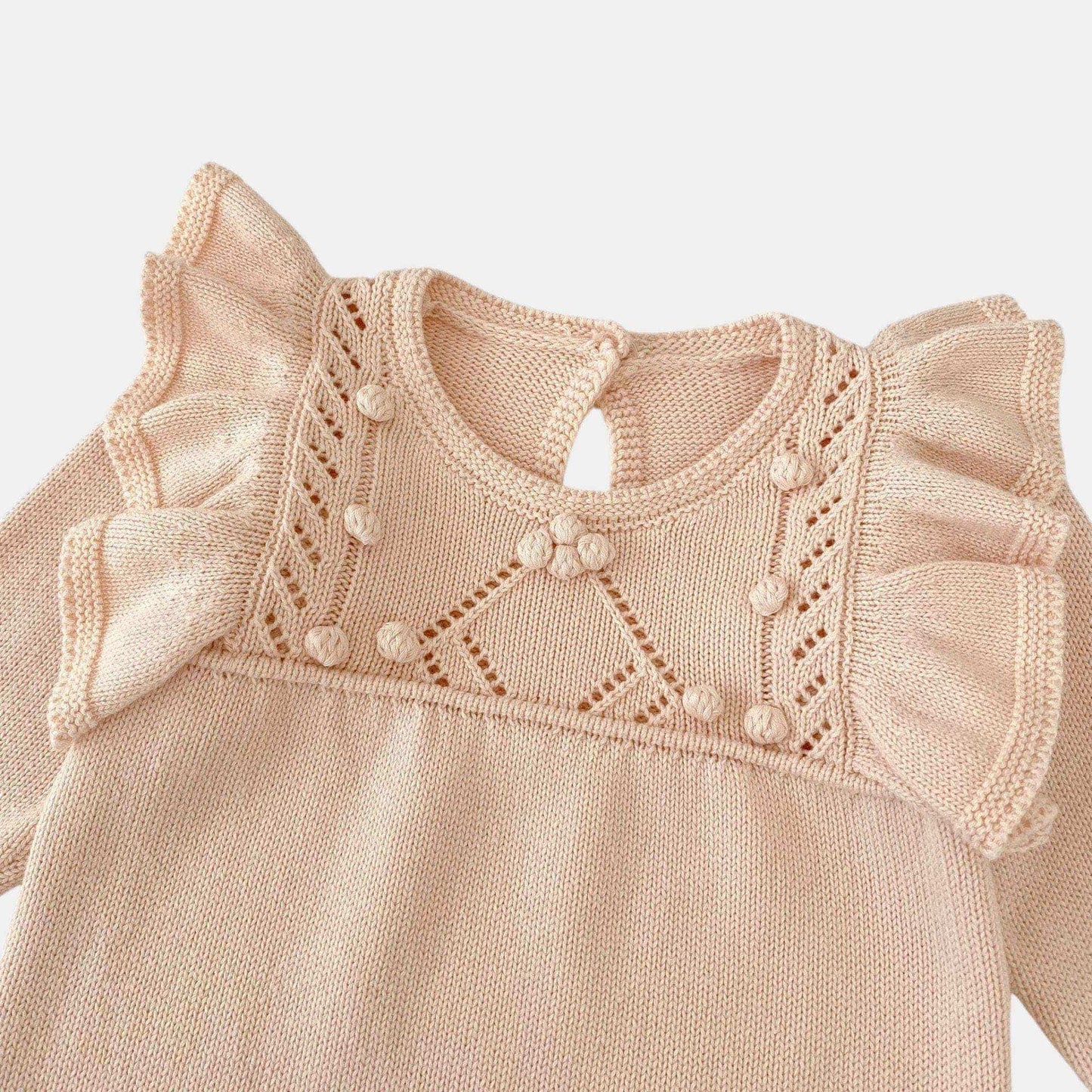 Aida Ruffle Knit Romper - Blush (3m-24m)
