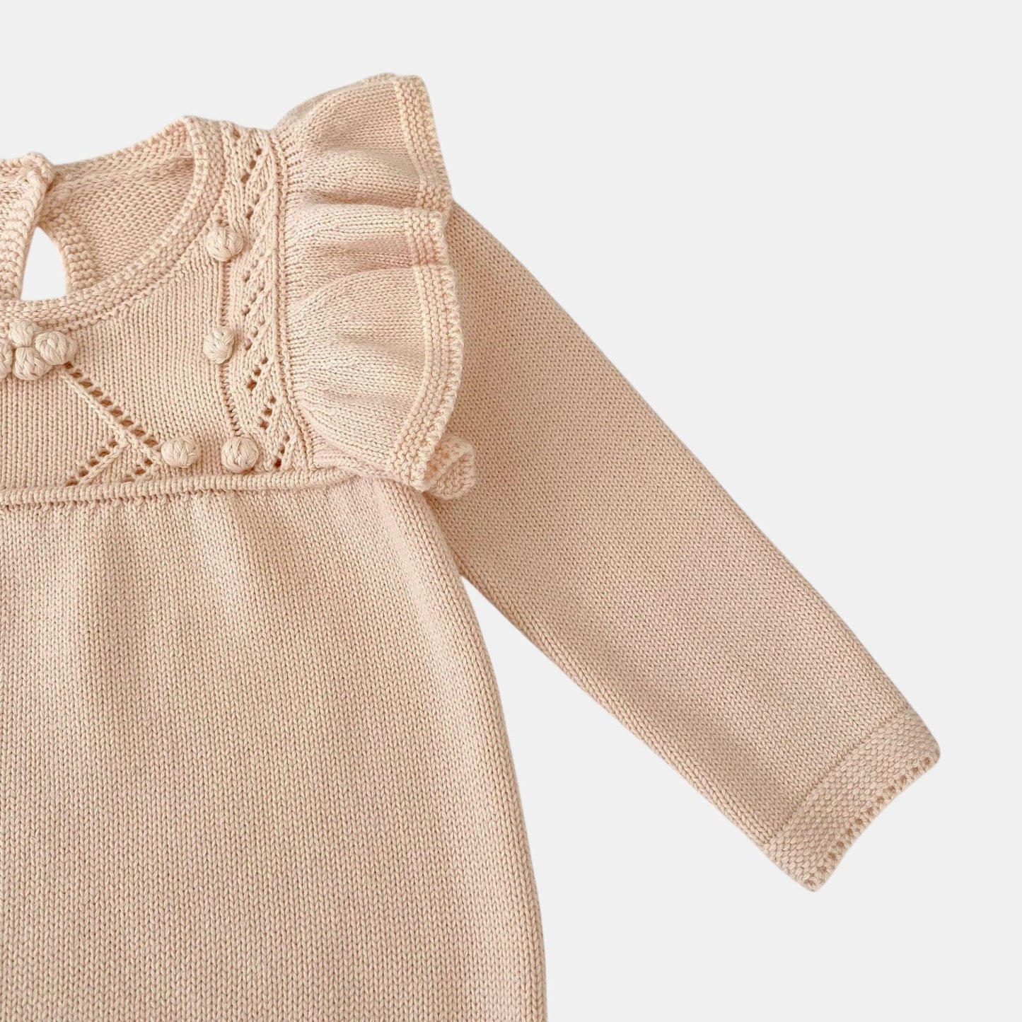 Aida Ruffle Knit Romper - Blush (3m-24m)