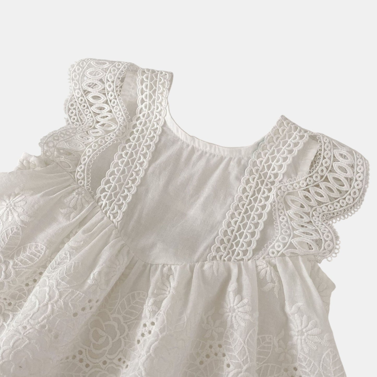 Alba Floral Romper Dress - Ivory (3m-24m)