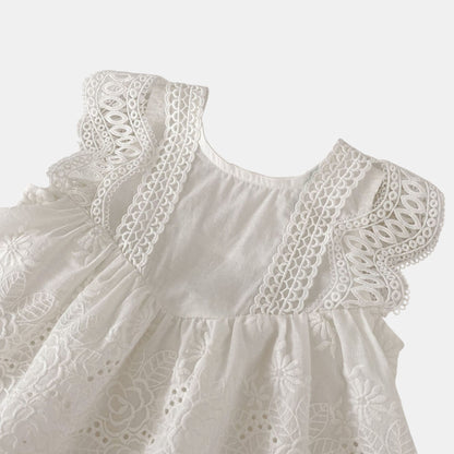 Alba Floral Romper Dress - Ivory (3m-24m)