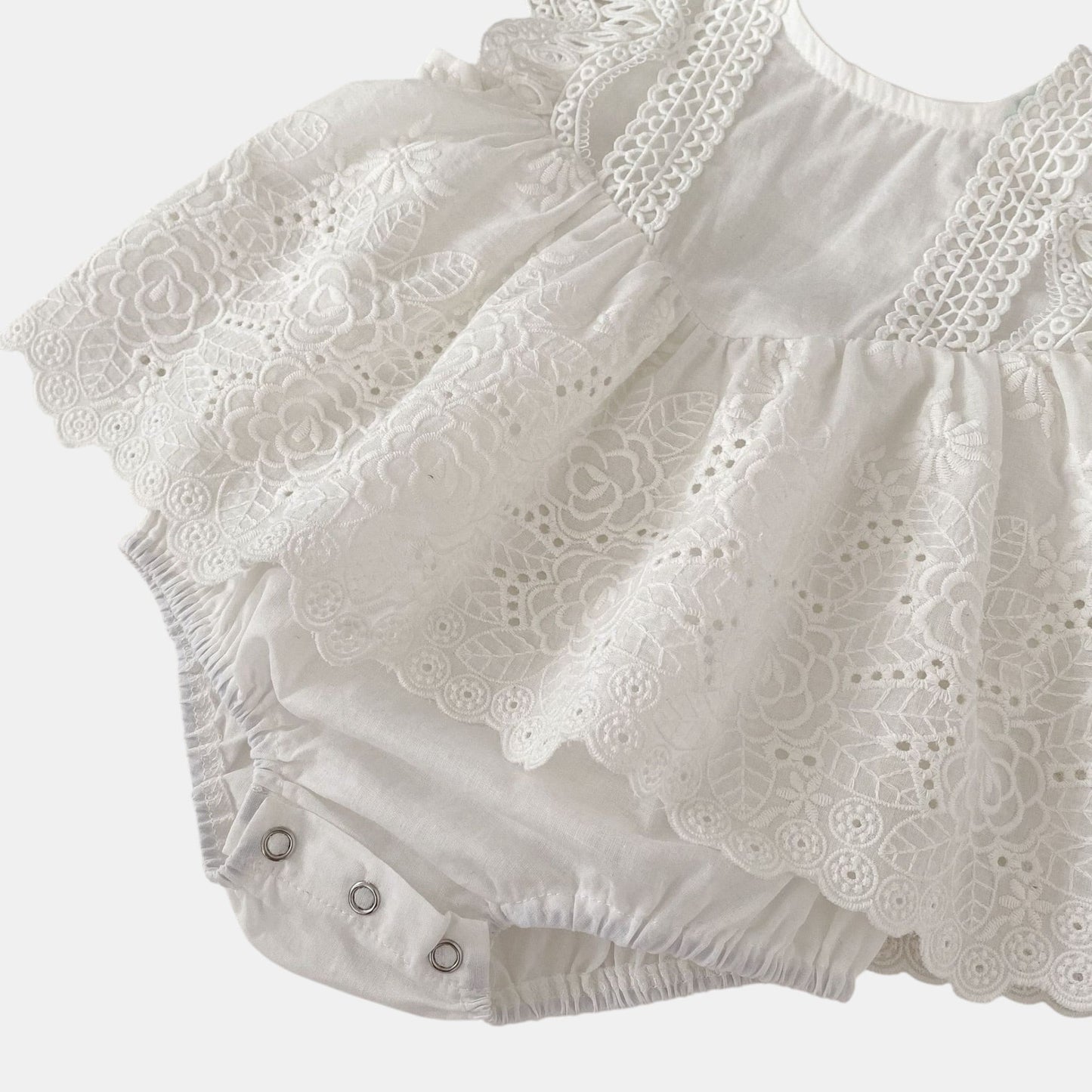 Alba Floral Romper Dress - Ivory (3m-24m)