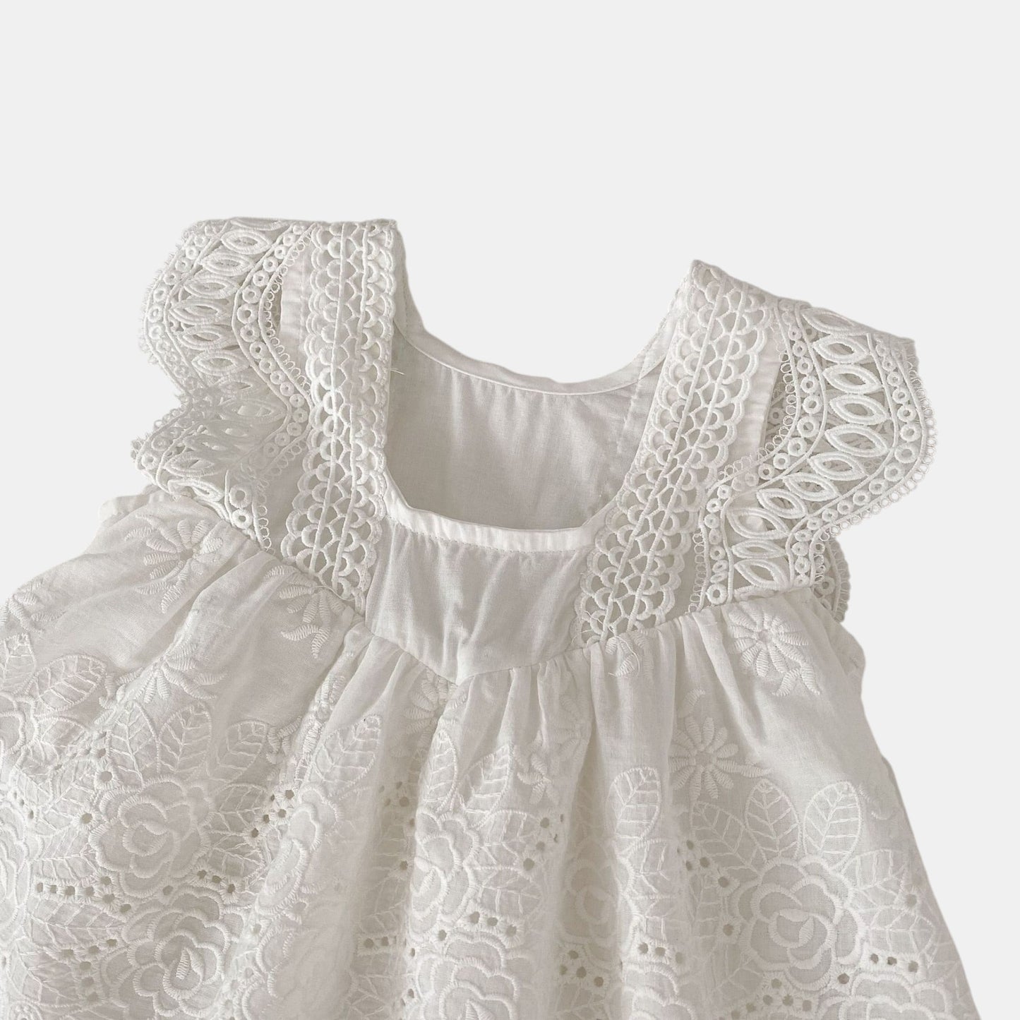 Alba Floral Romper Dress - Ivory (3m-24m)