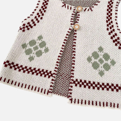 Alder Jacquard Cotton Knit Vest (3m-3yrs)