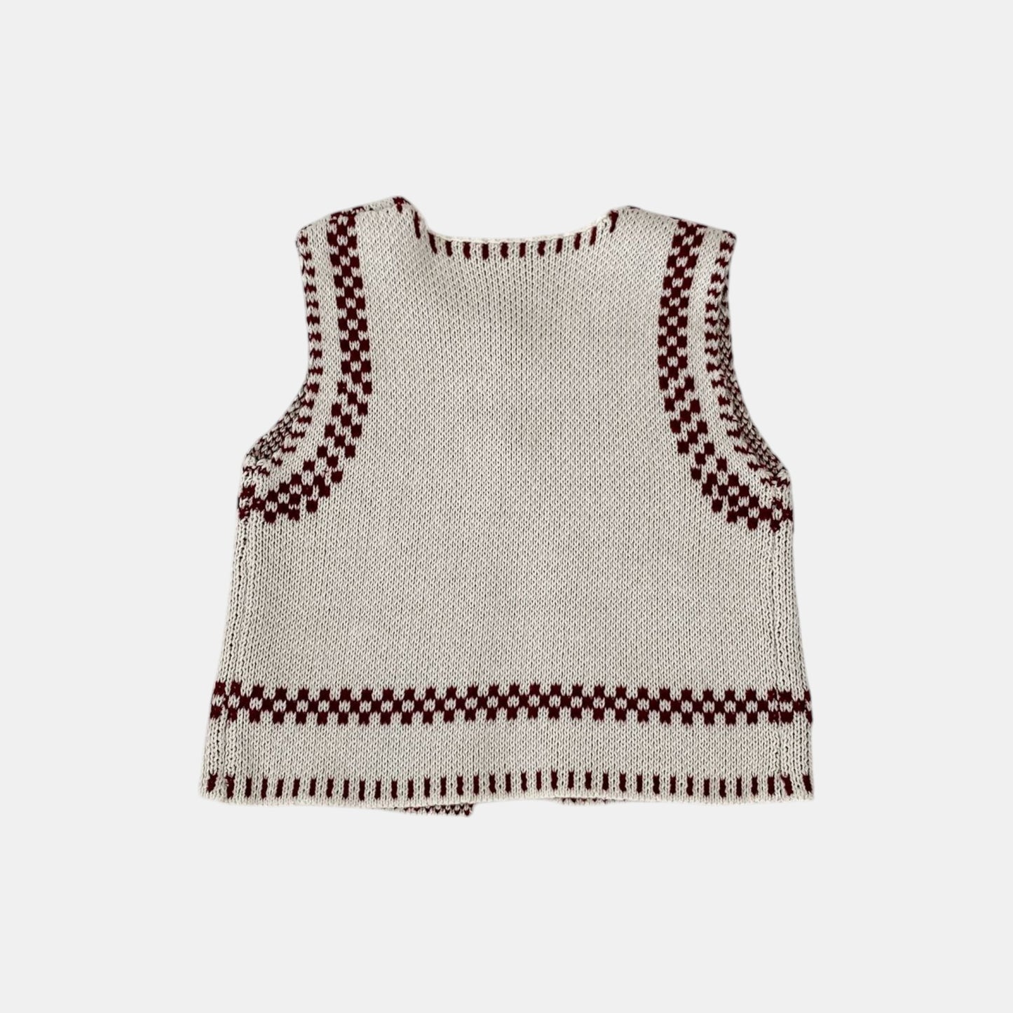 Alder Jacquard Cotton Knit Vest (3m-3yrs)