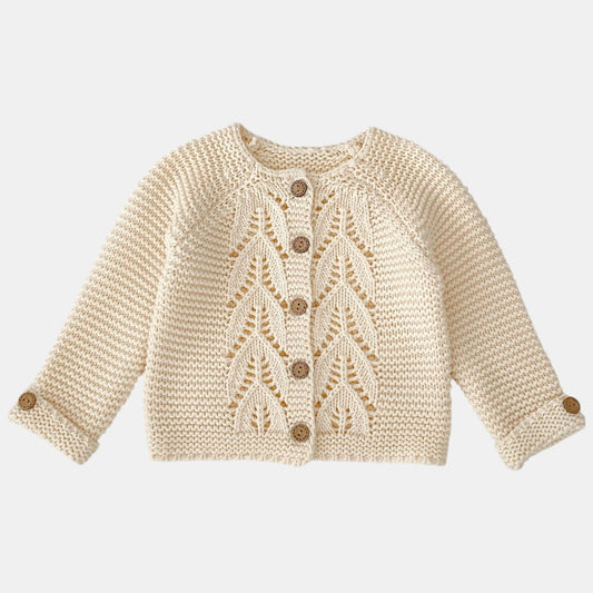 Andi Chunky Knit Cardigan - Cream (3m-3yrs)
