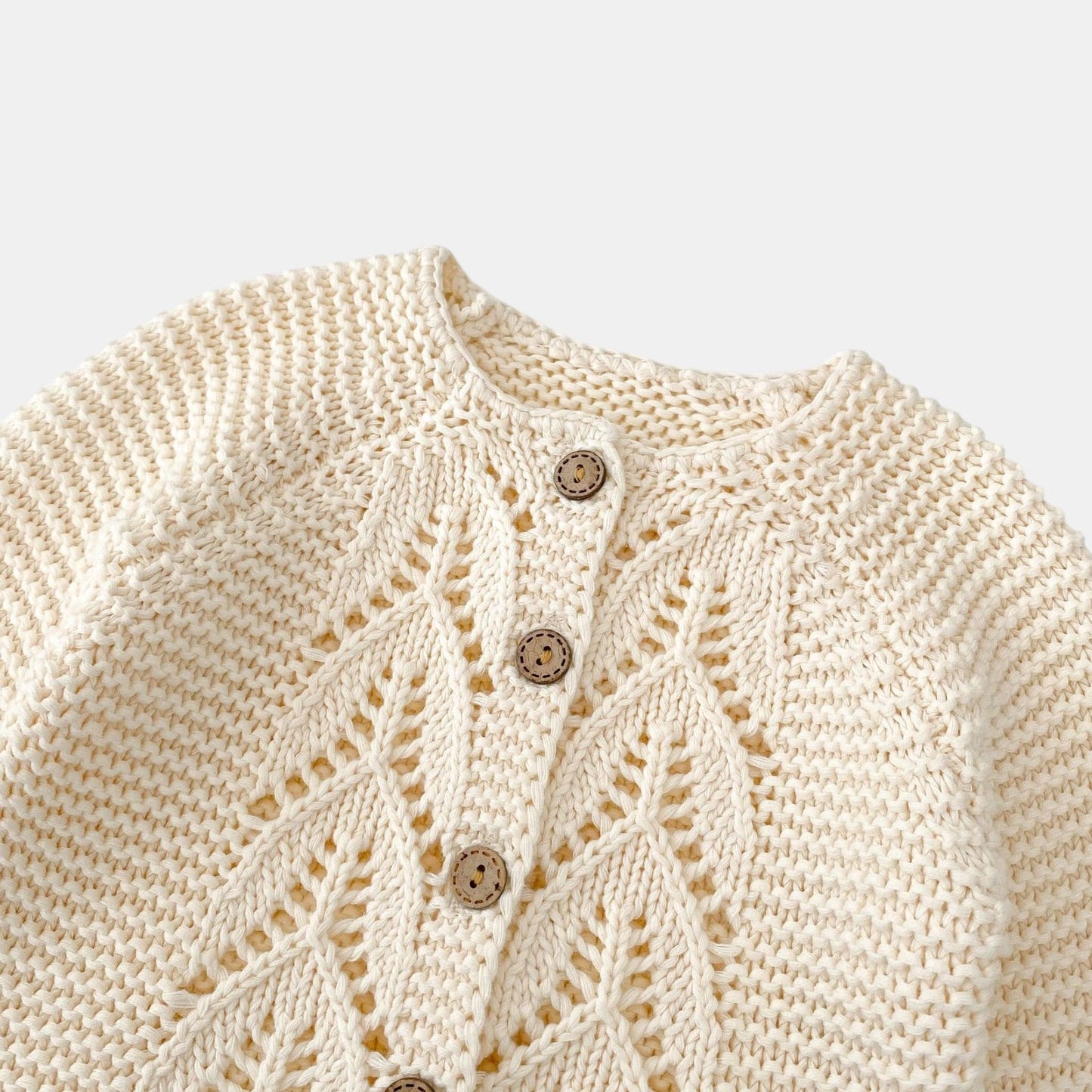 Andi Chunky Knit Cardigan - Cream (3m-3yrs)