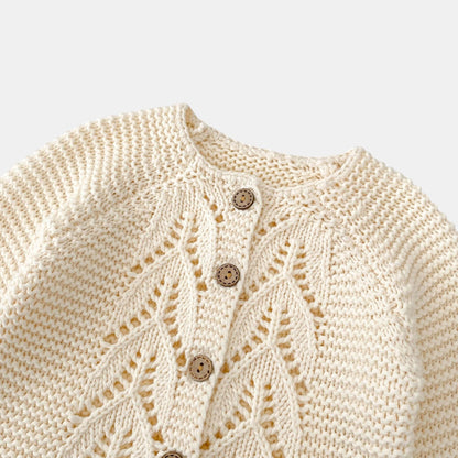 Andi Chunky Knit Cardigan - Cream (3m-3yrs)