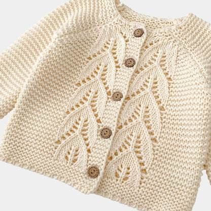 Andi Chunky Knit Cardigan - Cream (3m-3yrs)