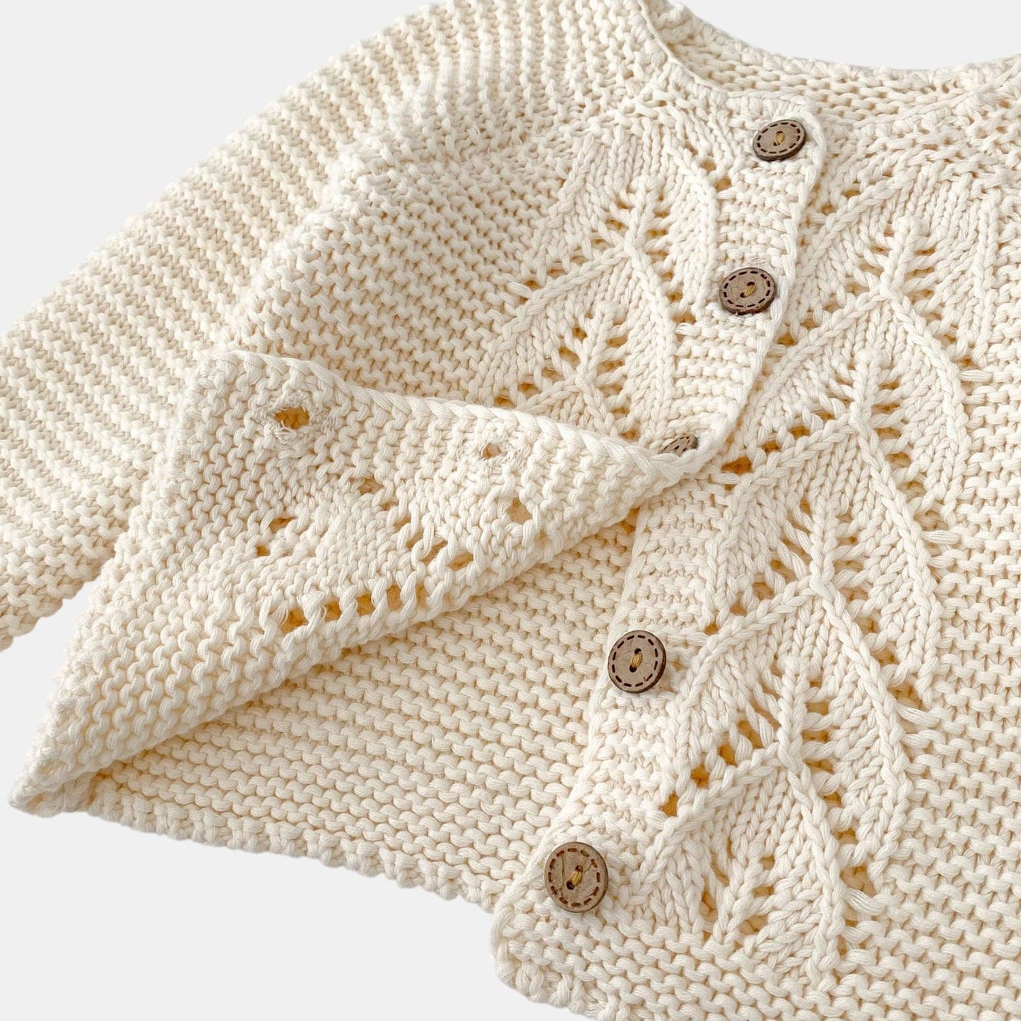 Andi Chunky Knit Cardigan - Cream (3m-3yrs)