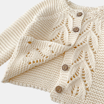 Andi Chunky Knit Cardigan - Cream (3m-3yrs)