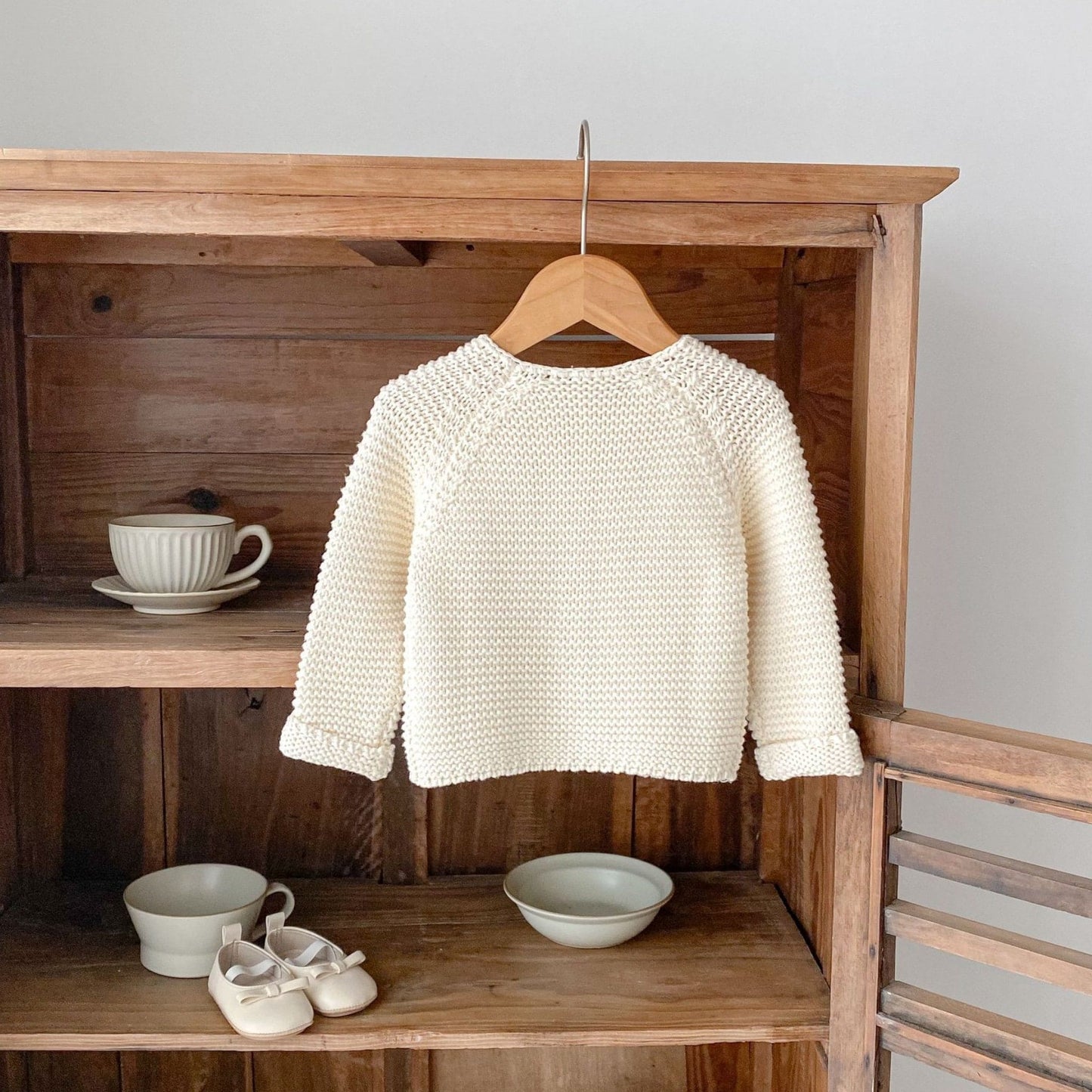 Andi Chunky Knit Cardigan - Cream (3m-3yrs)