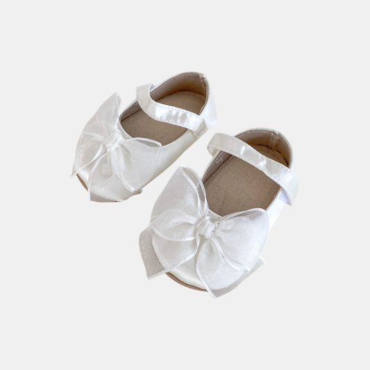 Angel Bow Baby Shoes, White (11-13cm)