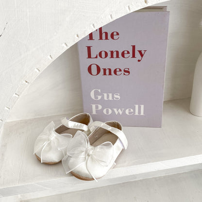 Angel Bow Baby Shoes, White (11-13cm)