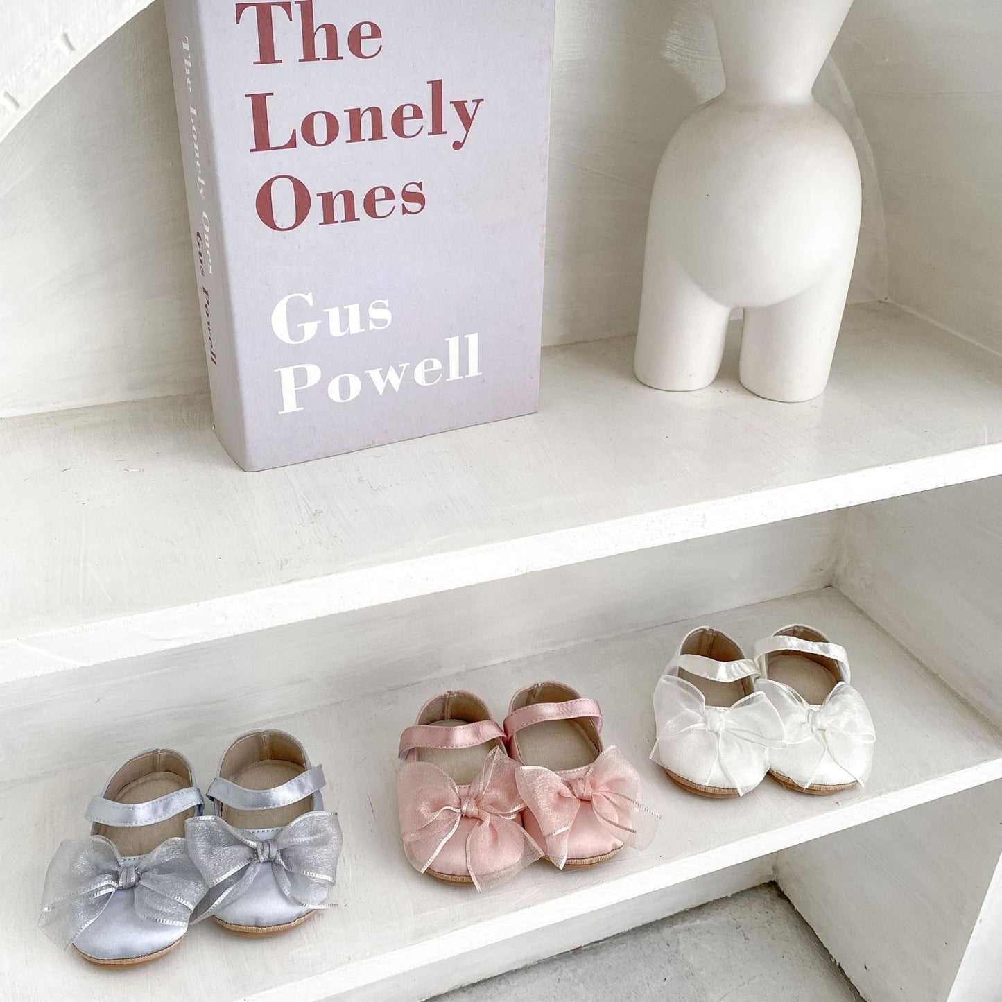 Angel Bow Baby Shoes, White (11-13cm)