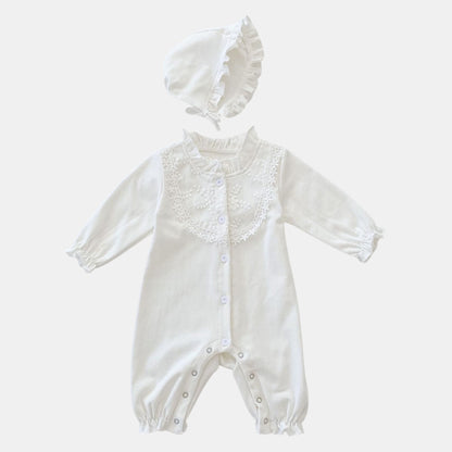 Angel Lace Romper & Bonnet Set (3m-24m)