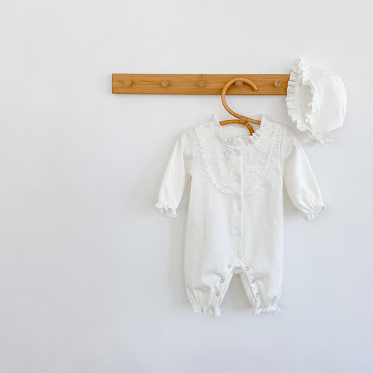 Angel Lace Romper & Bonnet Set (3m-24m)