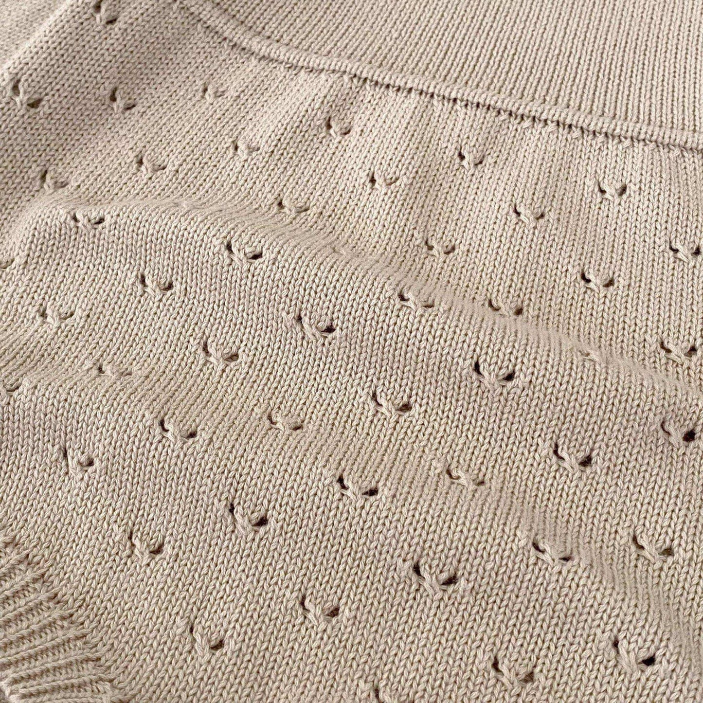Ansel Pointelle Knit Romper - Taupe (3m-24m)