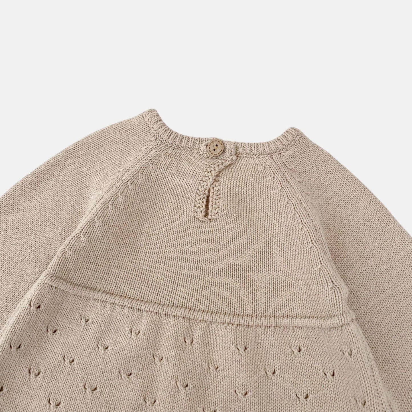 Ansel Pointelle Knit Romper - Taupe (3m-24m)