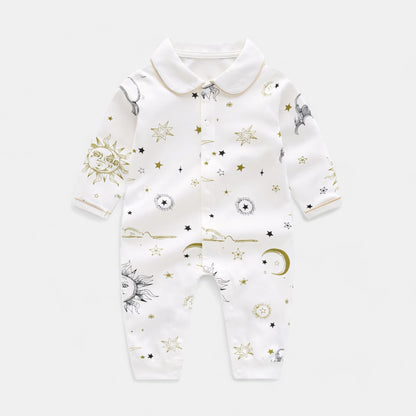Apollo Sun GOTS Organic Cotton Baby Sleepsuit Front - Bambisserie