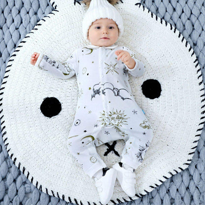 Baby wearing Apollo Sun GOTS Organic Cotton Baby Sleepsuit - Bambisserie