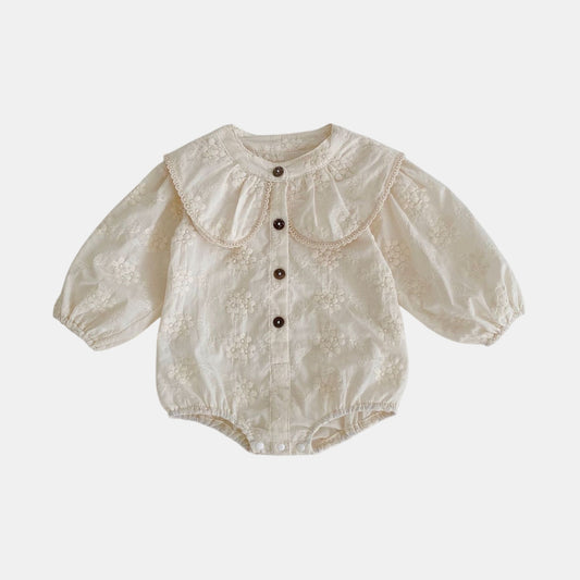 Arabella Floral Lace Cotton Romper (3m-24m)