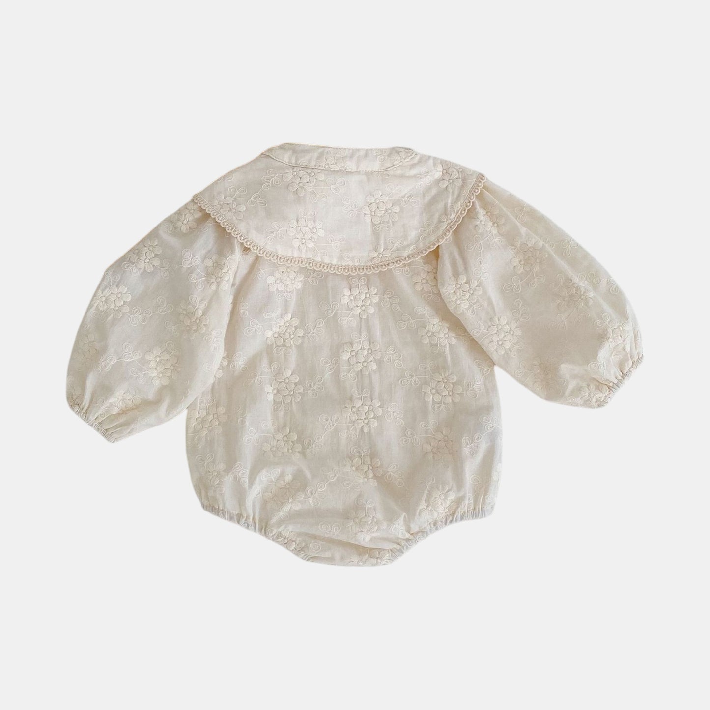 Arabella Floral Lace Cotton Romper (3m-24m)