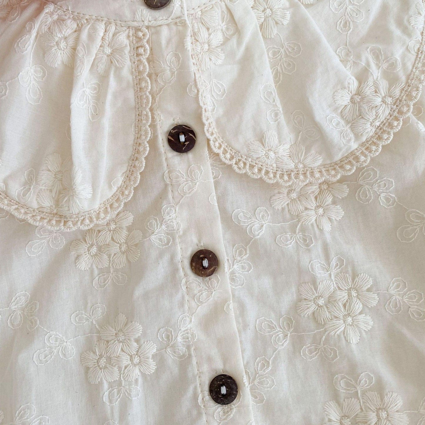Arabella Floral Lace Cotton Romper (3m-24m)