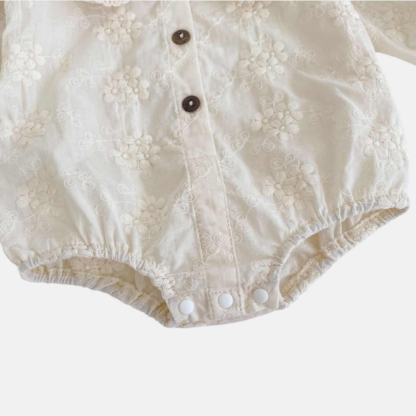 Arabella Floral Lace Cotton Romper (3m-24m)