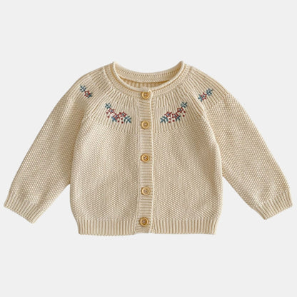 Aster Bloom Cotton Knit Cardigan (3m-3yrs)