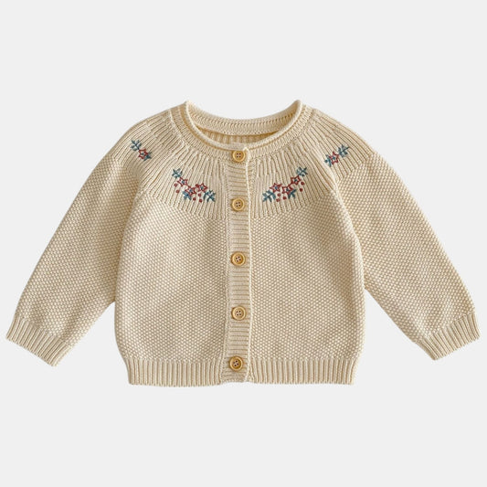 Aster Bloom Cotton Knit Cardigan (3m-3yrs)