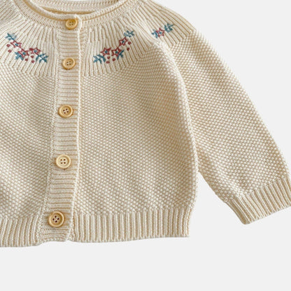 Aster Bloom Cotton Knit Cardigan (3m-3yrs)