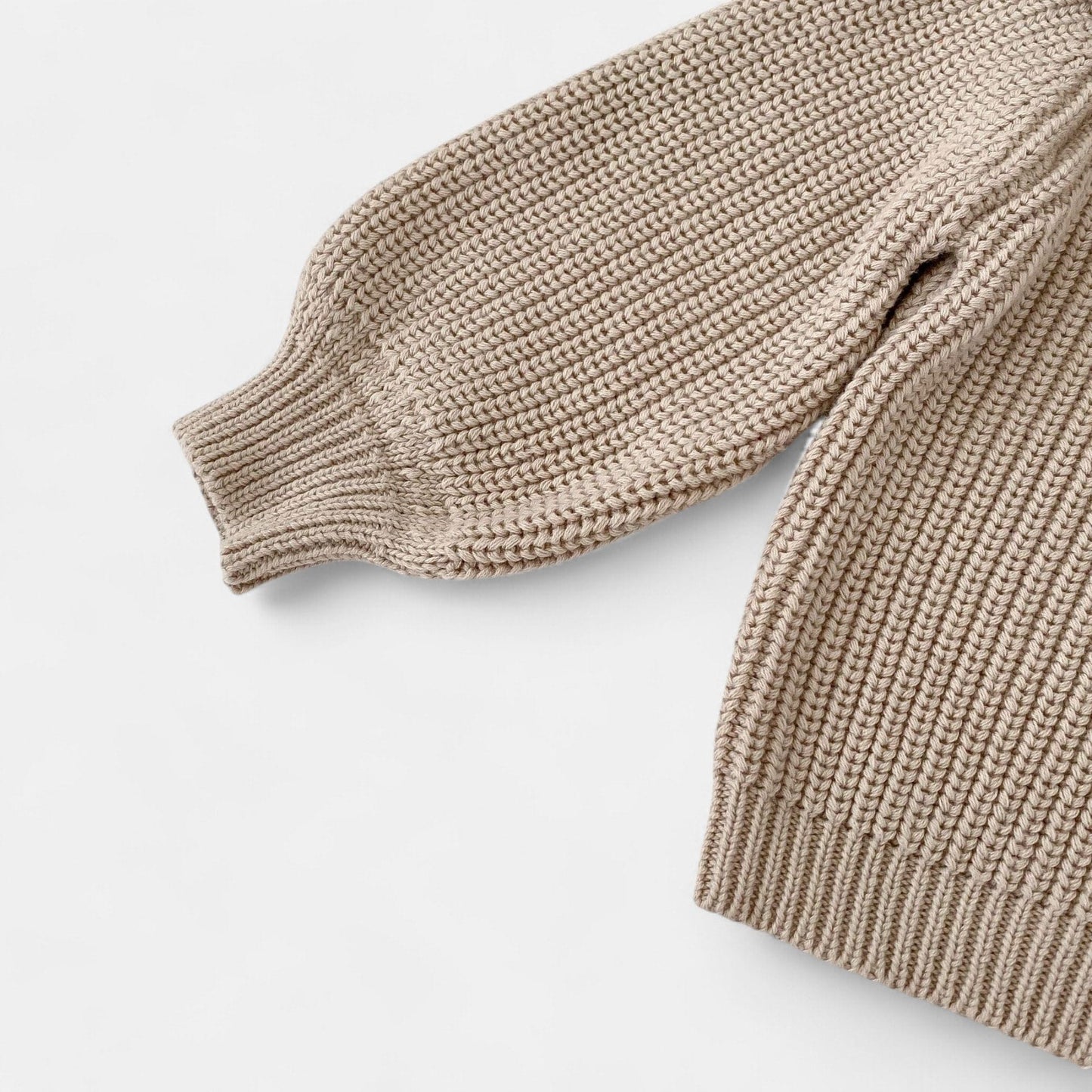 Ava Ruffle Knit Cardigan - Khaki (3m-3yrs)