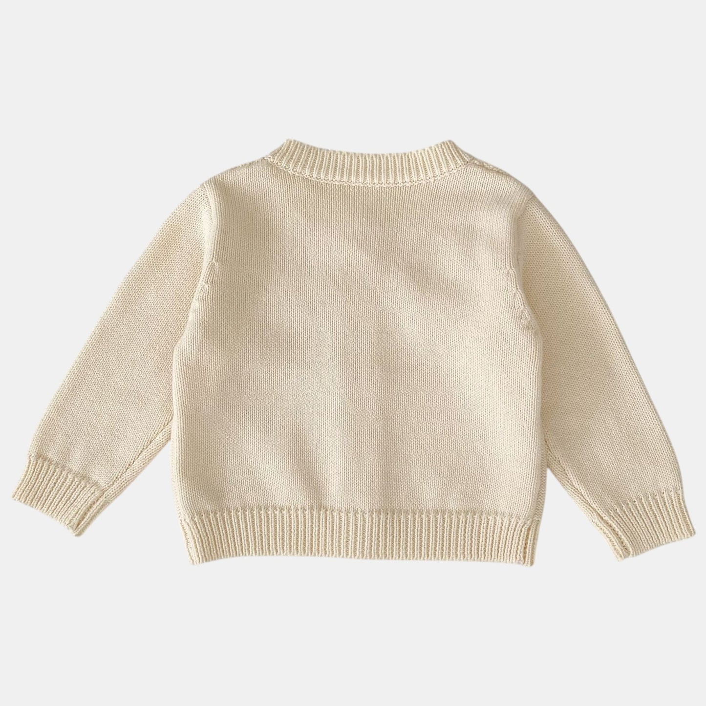 Aven Pom Knit Cardigan - Cream (3m-3yrs)