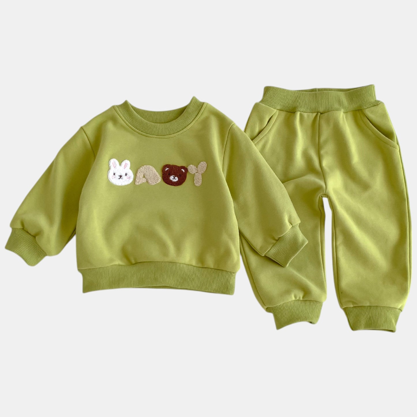 Baby Besties Cotton Lounge Set, Green (3m-3yrs)