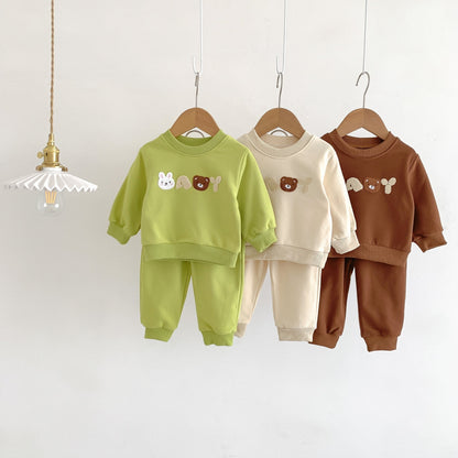Baby Besties Cotton Lounge Set, Green (3m-3yrs)