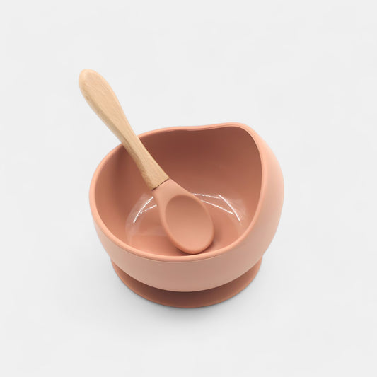 Silicone Suction Bowl & Spoon Set, Carrot - Bambisserie