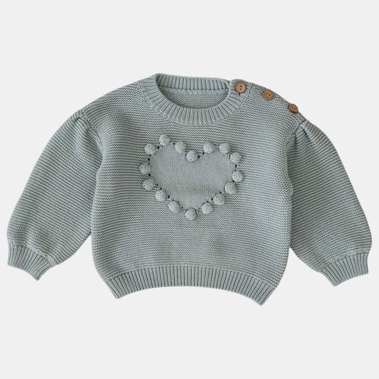 Bea Heart Cotton Knit Sweater (3m-3yrs)