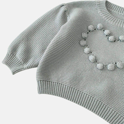 Bea Heart Cotton Knit Sweater (3m-3yrs)