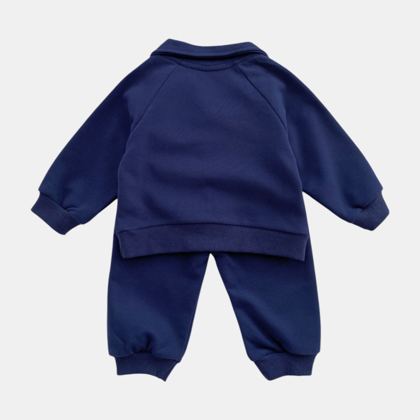 Bear Collar Cotton Lounge Set, Navy (6m-4yrs)