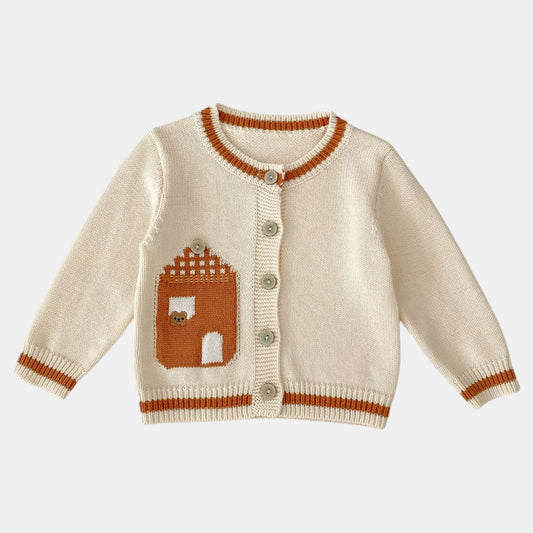 Bear House Cotton Knit Cardigan (3m-3yrs)