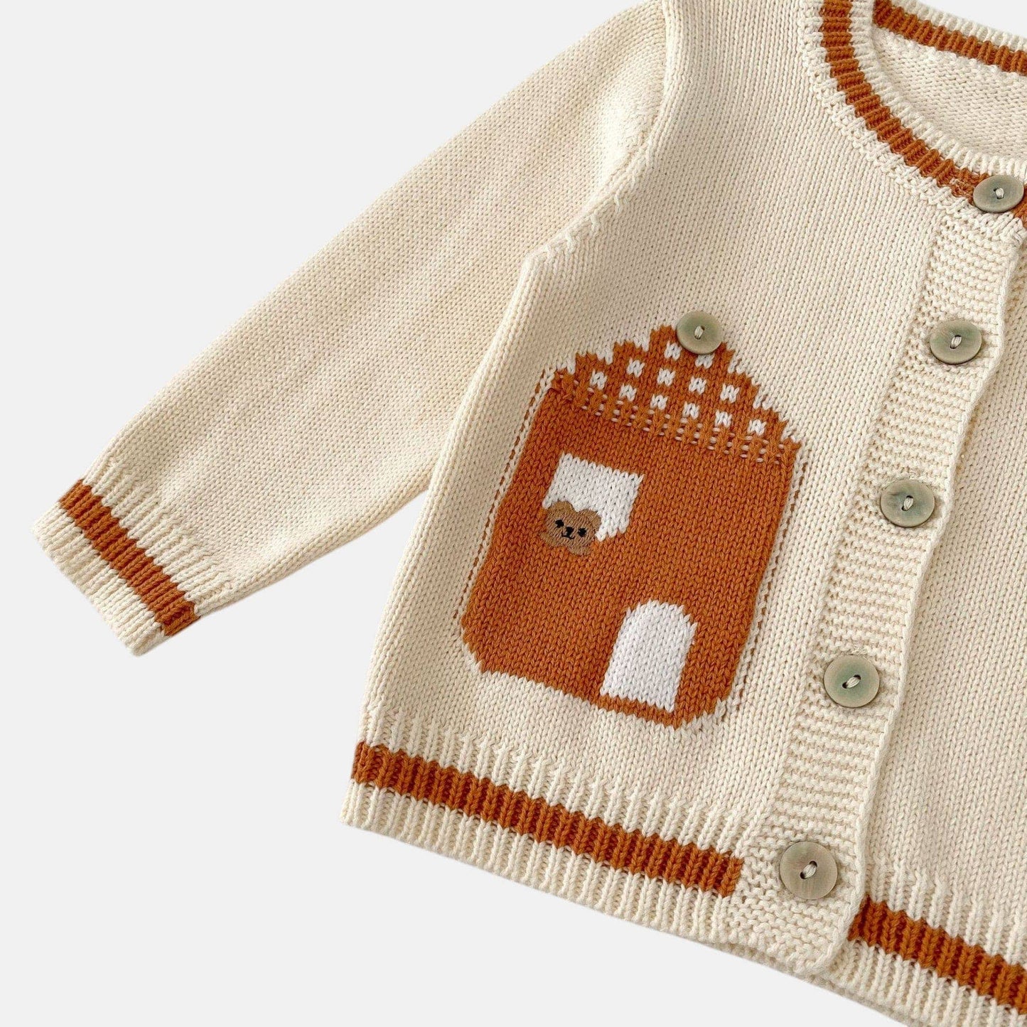 Bear House Cotton Knit Cardigan (3m-3yrs)