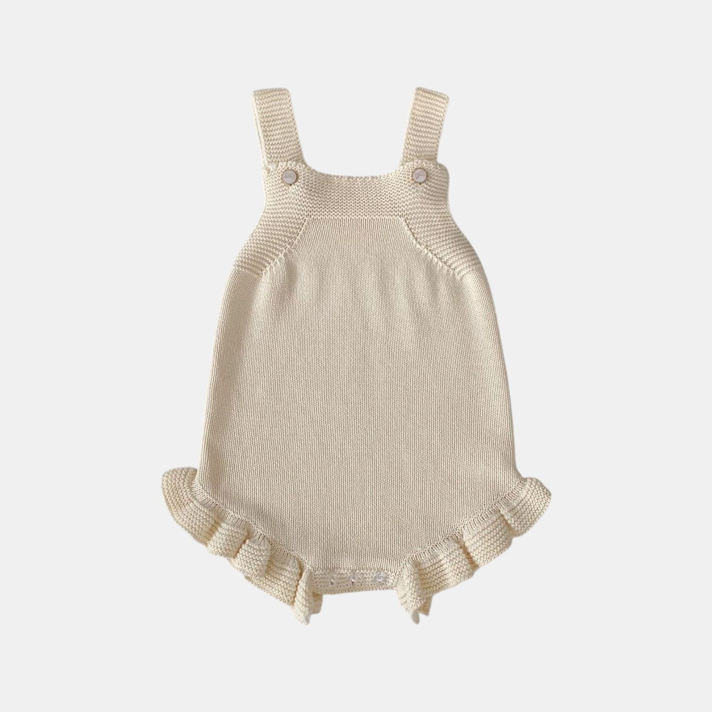 Bebe Ruffle Knit Romper - Cream (3m-3yrs)