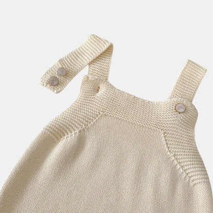 Bebe Ruffle Knit Romper - Cream (3m-3yrs)