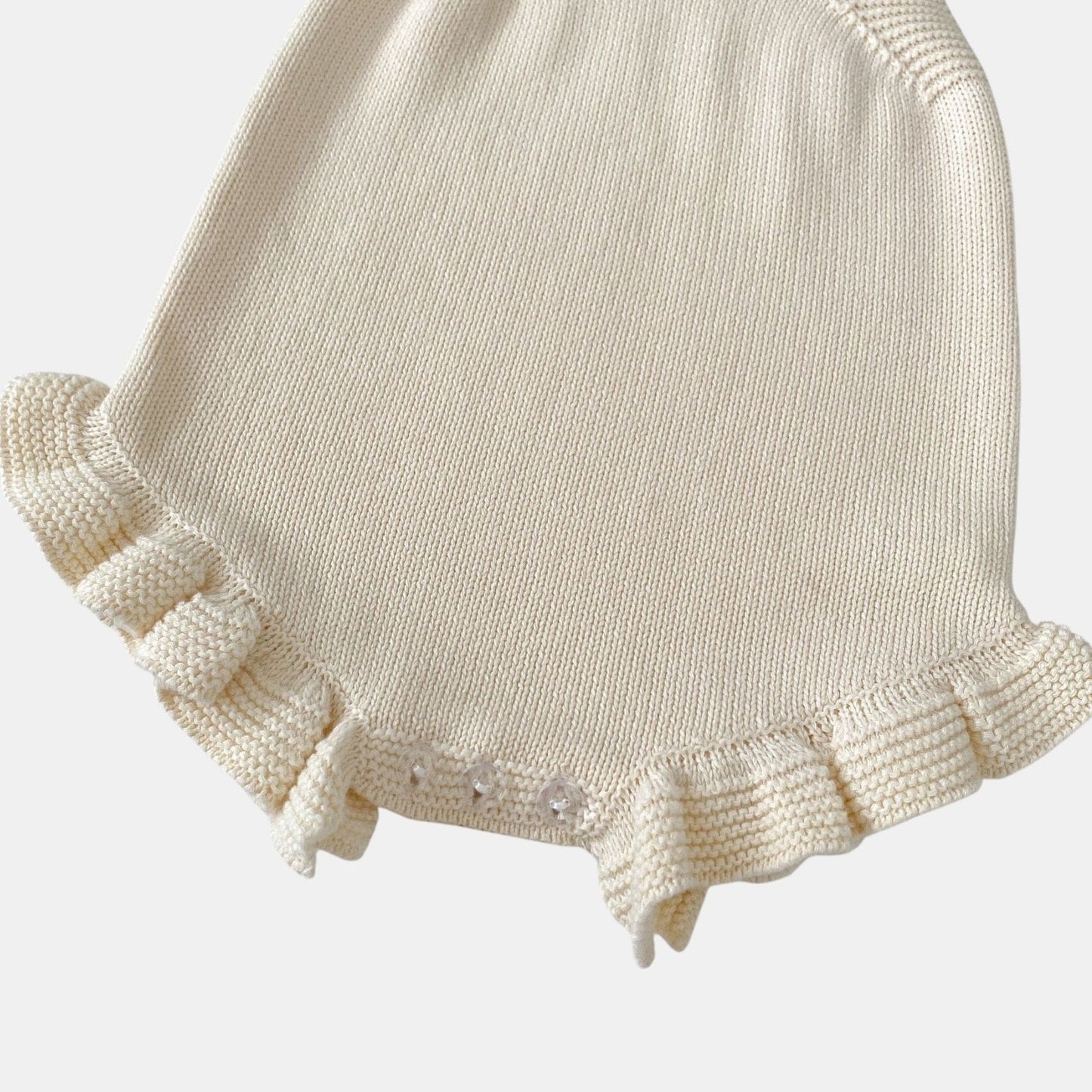 Bebe Ruffle Knit Romper - Cream (3m-3yrs)