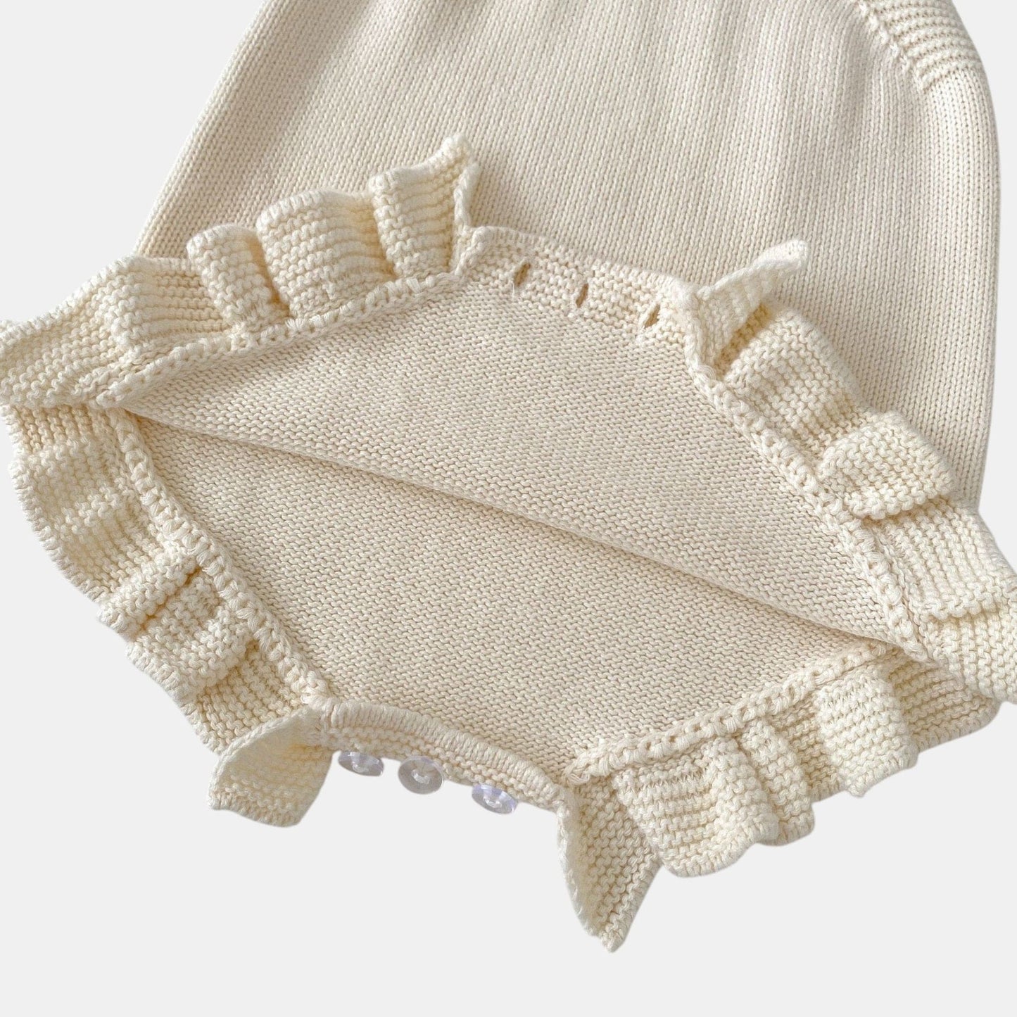 Bebe Ruffle Knit Romper - Cream (3m-3yrs)